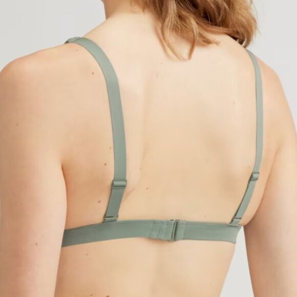 Everlane Women's NWT Herb The ReNew Plunge Triangle Swim Top XL/C40.5 - Picture 9 of 11